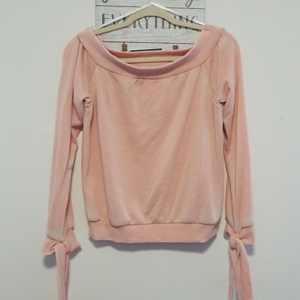 F21 - faded pink off the shoulder sweater
